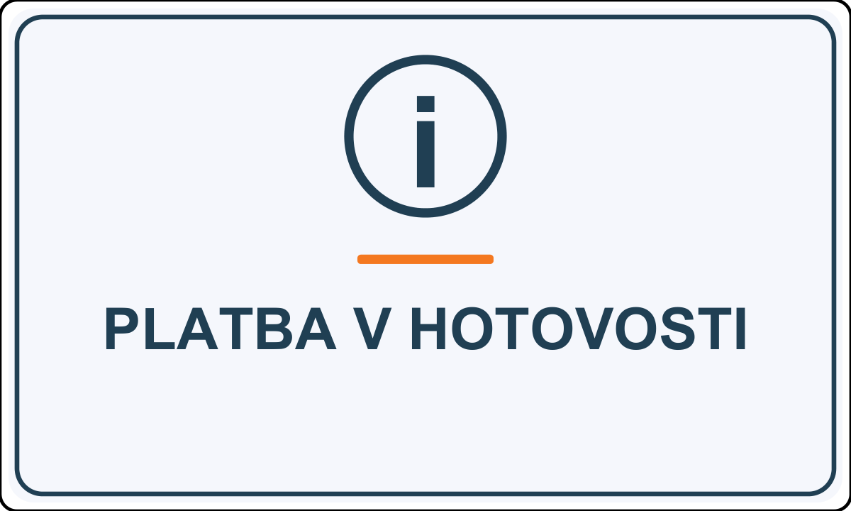 Samolepicí označení – Platba v hotovosti – vlastní grafika JPdesign