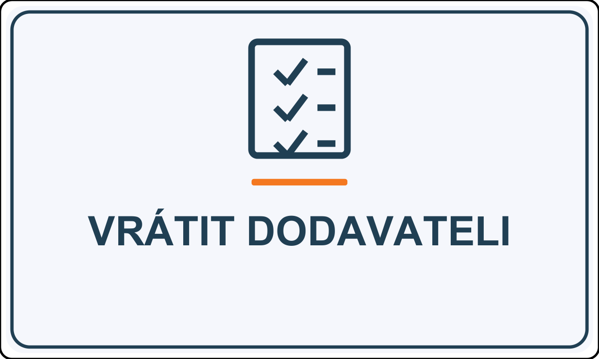 Samolepicí označení – Vrátit dodavateli – vlastní grafika JPdesign