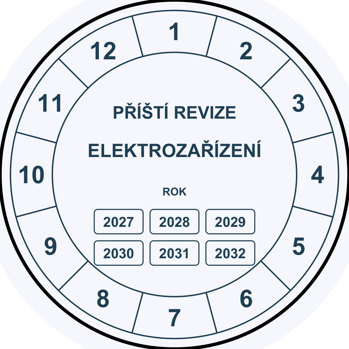 Revizní štítek – Elektrozařízení – kolečko 2027–2032