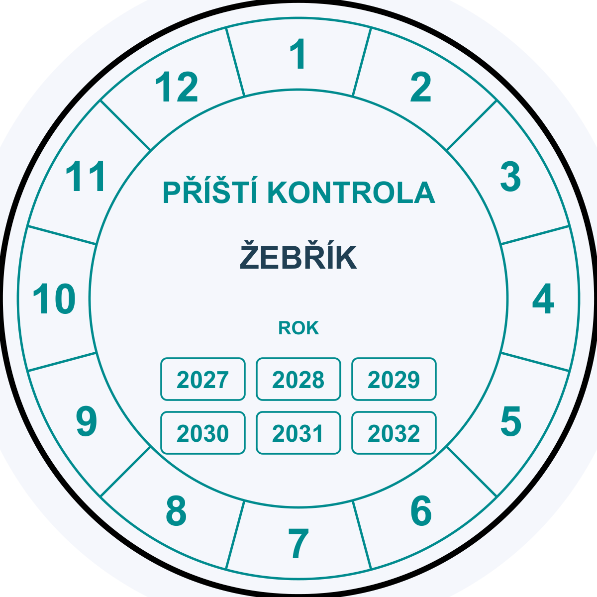 Revizní štítek – Žebřík – kolečko 2027–2032