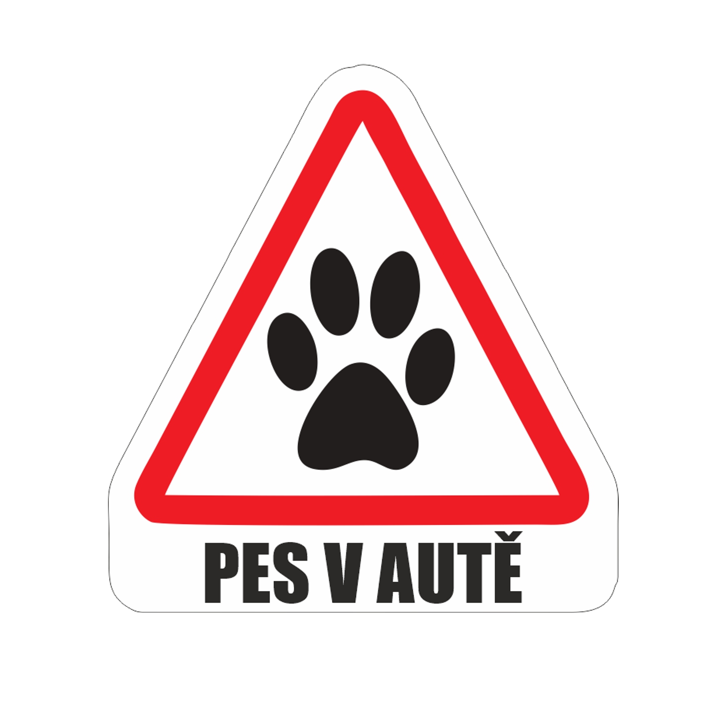 Pes v autě samolepka – náhled 2