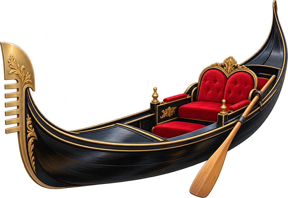 Benátská gondola – barevná dětská samolepka JPdesign