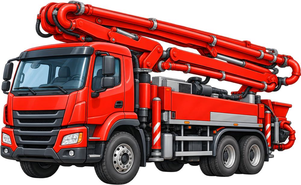 Betonpumpa – barevná dětská samolepka JPdesign