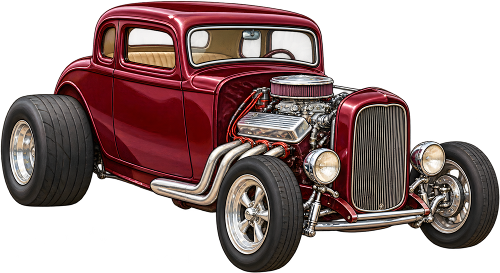 Hot rod – barevná dětská samolepka JPdesign