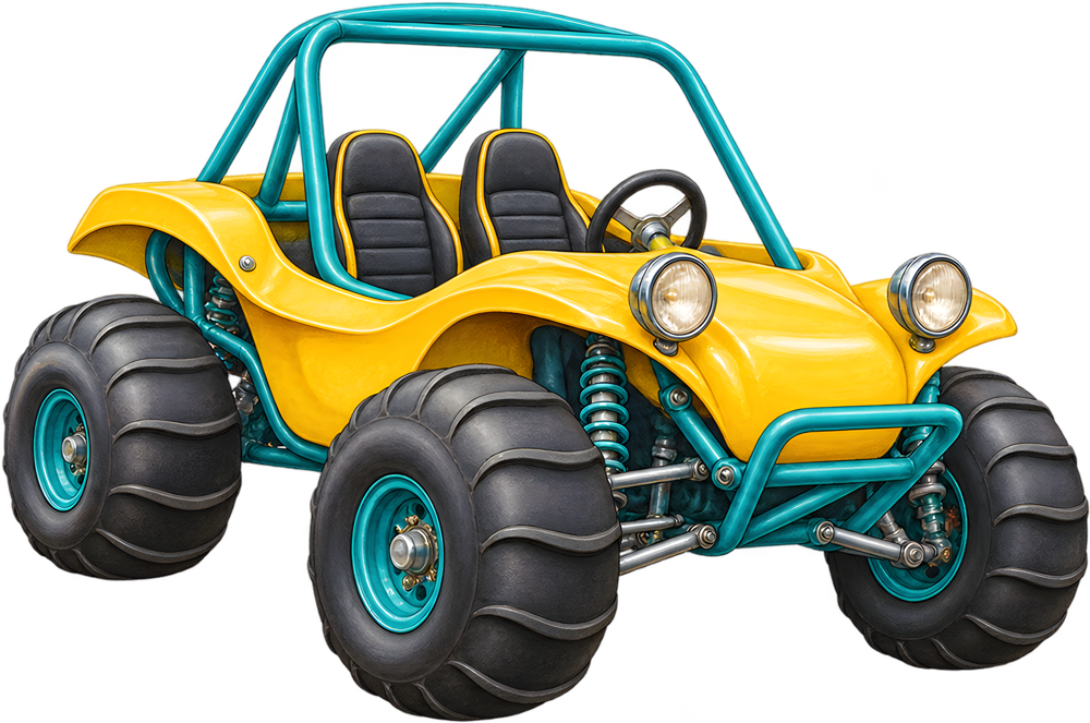 Plážová bugina – barevná dětská samolepka JPdesign