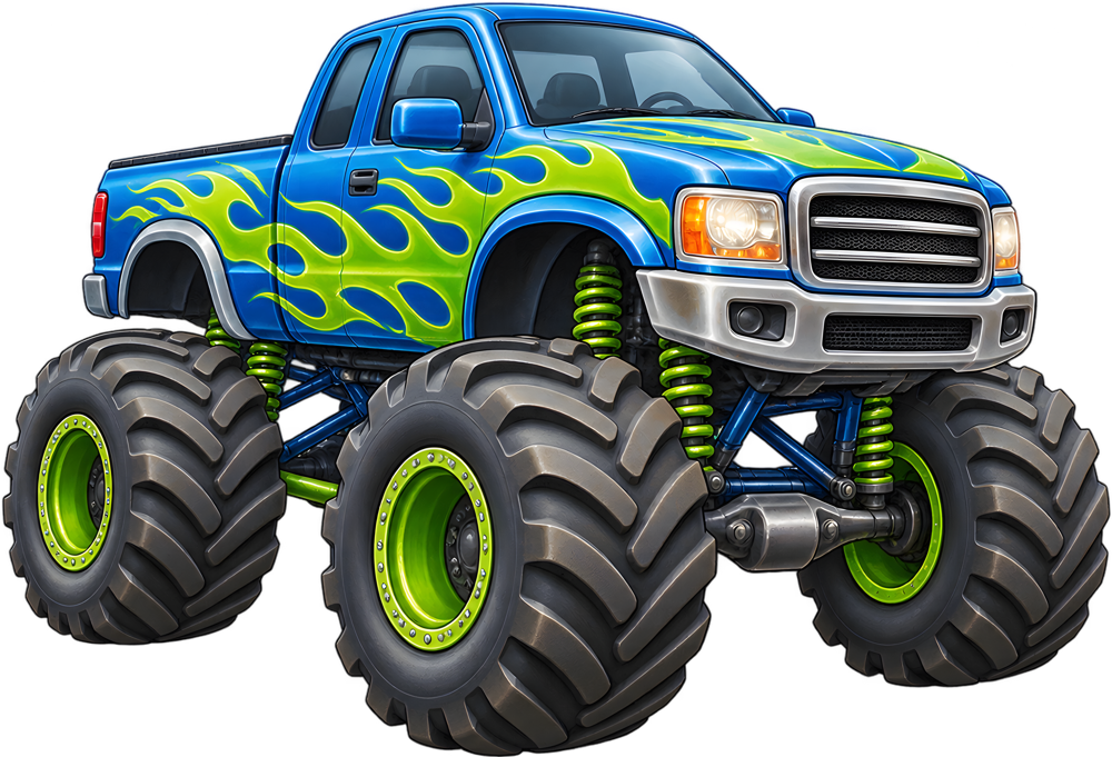 Monster truck – barevná dětská samolepka JPdesign