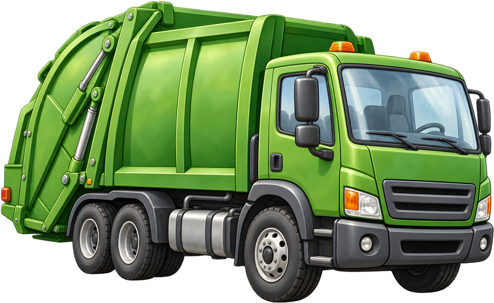 Popelářské auto – barevná dětská samolepka JPdesign
