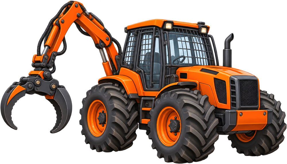 Lesní traktor – barevná dětská samolepka JPdesign